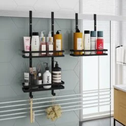 Merkloos Stainless Doucherek Zonder Boren - Douche- En Badrekje - Doucherek Zwart - Doucherek Hangend - Badkamer Accessoires - RVS - 2 Laags -Badkamer Product Winkel 1200x1200 1862