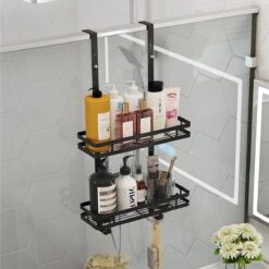 VDN Stainless Doucherek Zonder Boren - Doucherek Zwart - Doucherek Hangend - Badkamer Accessoires - RVS - 2 Laags -Badkamer Product Winkel 1200x1200 1869