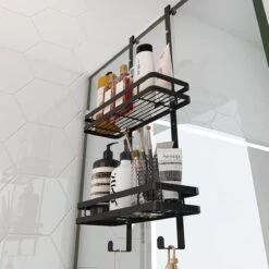 VDN Stainless Doucherek Zonder Boren - Doucherek Zwart - Doucherek Hangend - Badkamer Accessoires - RVS - 2 Laags -Badkamer Product Winkel 1200x1200 1870