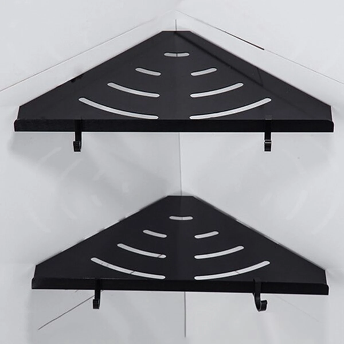 Vannons - Doucherek - Doucherek Hangend - Doucheplankje - Metaal - Set Van 2 - Zwart 6 Vannons - Doucherek - Doucherek Hangend - Doucheplankje - Metaal - Set Van 2 - Zwart - Afbeelding 5