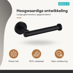 Zigla - WC Rolhouder – Toiletrolhouder – Toiletpapierhouder - WC Rol Houder – RVS – Zwart 16 Zigla - WC Rolhouder – Toiletrolhouder – Toiletpapierhouder - WC Rol Houder – RVS – Zwart -Badkamer Product Winkel 1200x1200 189