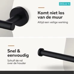 Zigla - WC Rolhouder – Toiletrolhouder – Toiletpapierhouder - WC Rol Houder – RVS – Zwart 17 Zigla - WC Rolhouder – Toiletrolhouder – Toiletpapierhouder - WC Rol Houder – RVS – Zwart -Badkamer Product Winkel 1200x1200 190