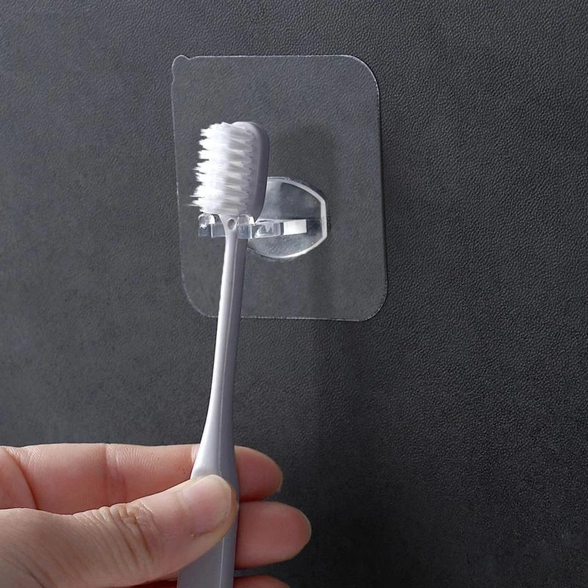 Zelfklevende Tandenborstel Houder - Muurhouder Voor Tandenborstel - Transparant 4 Zelfklevende Tandenborstel Houder - Muurhouder Voor Tandenborstel - Transparant - Afbeelding 2