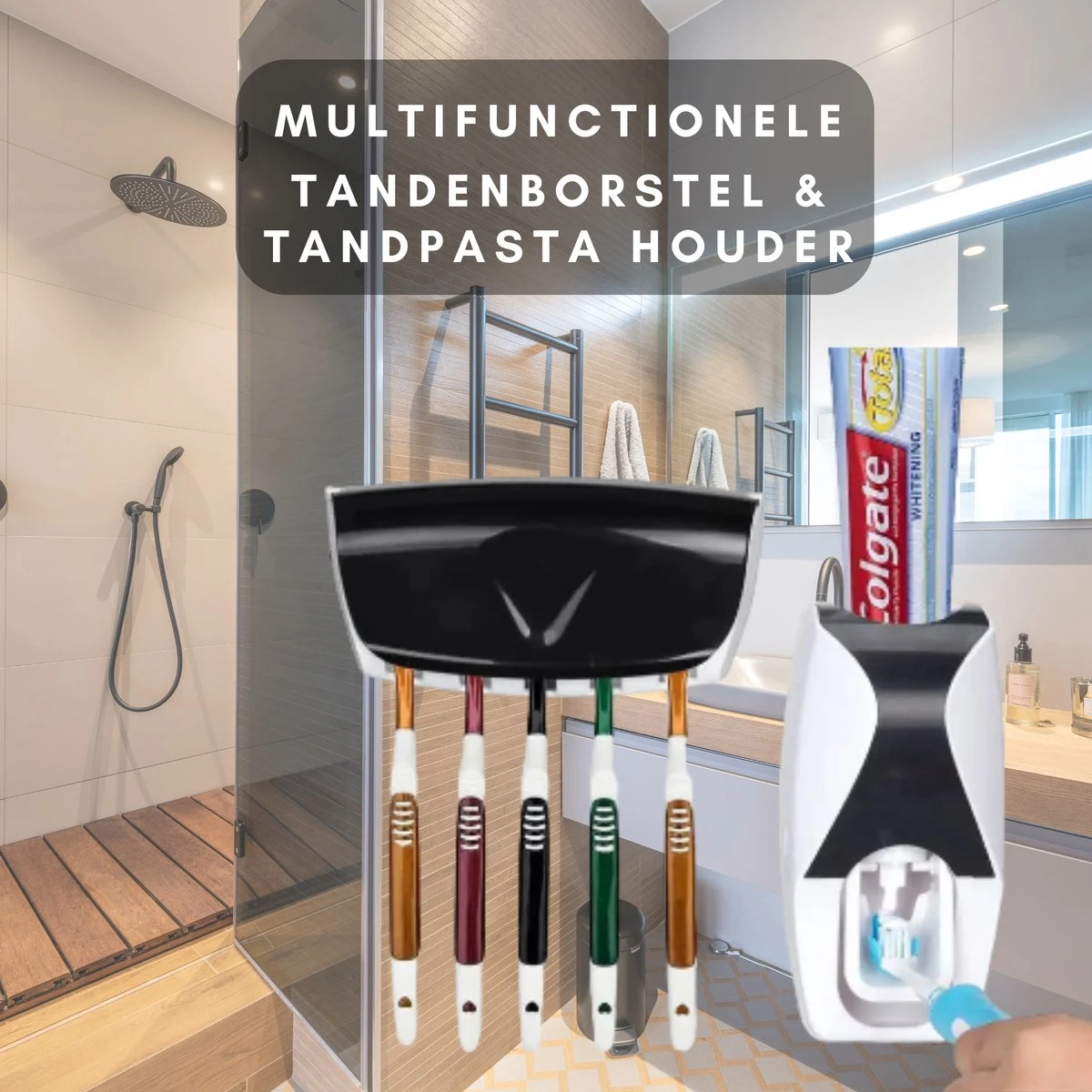 Tandpasta Dispenser - Tandenborstel Houder - Tandpasta Knijper - Tube Knijper - Tandpasta Houder - Geschikt Voor Elektrische Tandenborstel 4 Tandpasta Dispenser - Tandenborstel Houder - Tandpasta Knijper - Tube Knijper - Tandpasta Houder - Geschikt Voor Elektrische Tandenborstel - Afbeelding 2