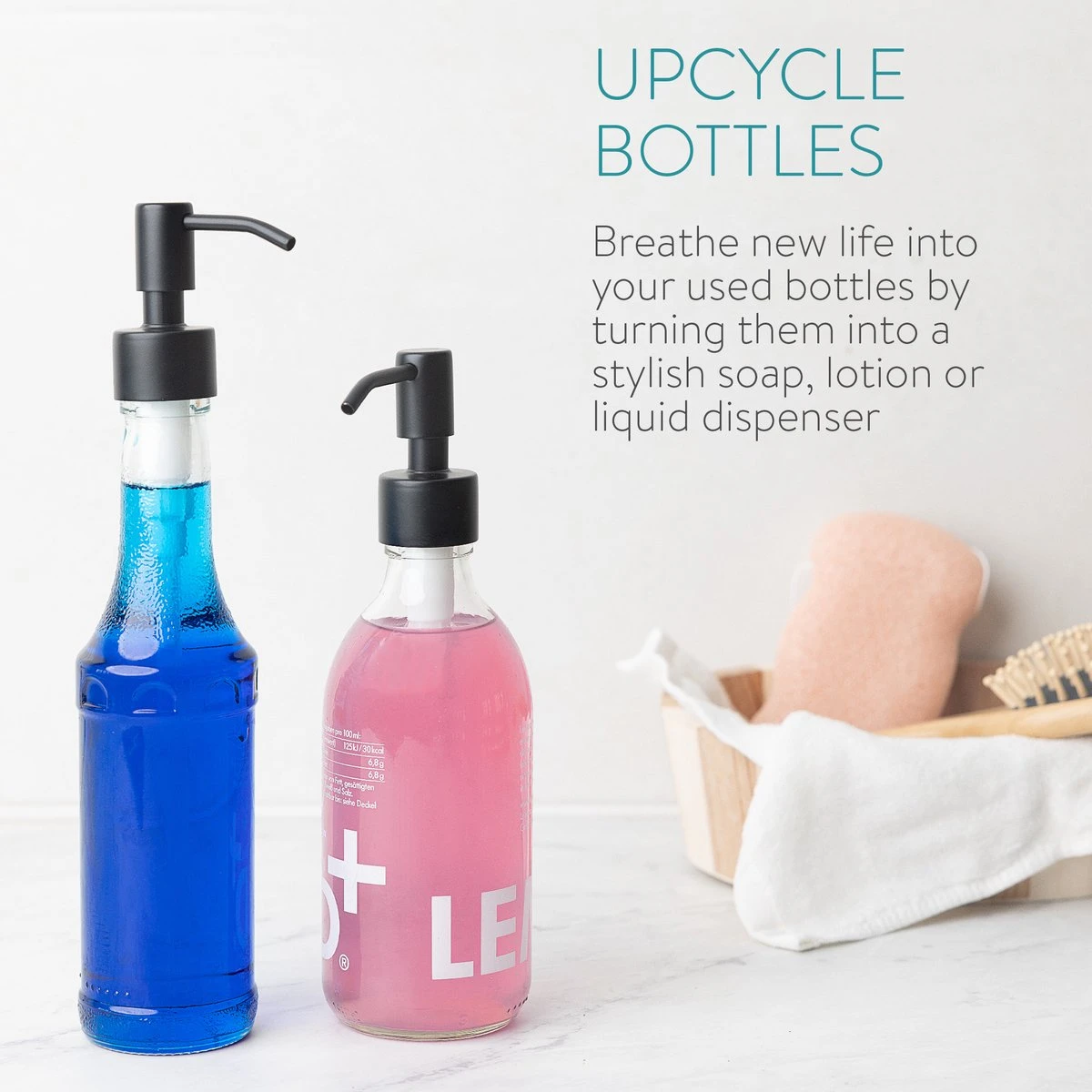 Navaris Roestvrijstalen Zeepdispenserkop Set X2 - Opschroefbare Pompkop Voor Flessen - 26-28 Mm Mondstuk Voor Vloeistof, Lotion - Zwart 7 Navaris Roestvrijstalen Zeepdispenserkop Set X2 - Opschroefbare Pompkop Voor Flessen - 26-28 Mm Mondstuk Voor Vloeistof, Lotion - Zwart - Afbeelding 5