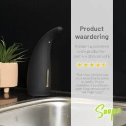 Soopz Black Graphite Classic - Automatische Zeepdispenser - No Touch Sensor - Mat Zwart - 300ml – Zeeppompje -Badkamer Product Winkel 1200x1200 2043