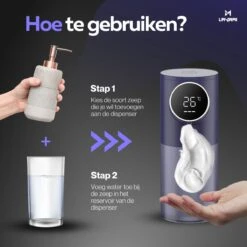 Lavrai - Automatische Zeepdispenser - Zeeppompje - Met LCD Scherm - Opldaadbaar - En Infrarood Sensor 16 Lavrai - Automatische Zeepdispenser - Zeeppompje - Met LCD Scherm - Opldaadbaar - En Infrarood Sensor -Badkamer Product Winkel 1200x1200 2066