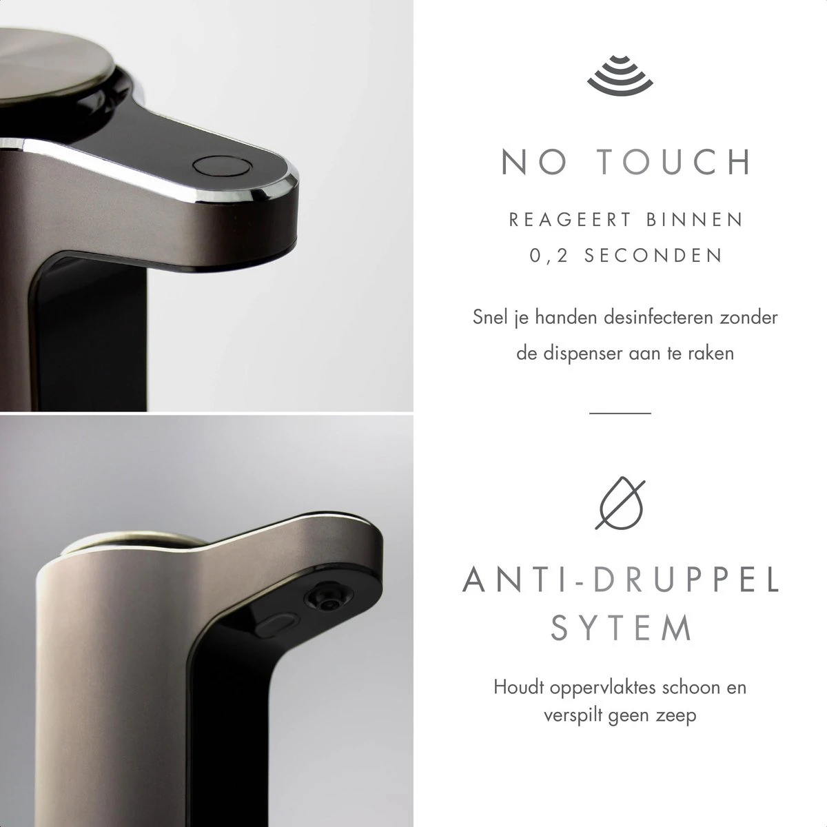 101Products Automatische Zeepdispenser - USB Oplaadbaar - Zeepdispenser Met Sensor - Zeeppompje - Zwart 4 101Products Automatische Zeepdispenser - USB Oplaadbaar - Zeepdispenser Met Sensor - Zeeppompje - Zwart - Afbeelding 2