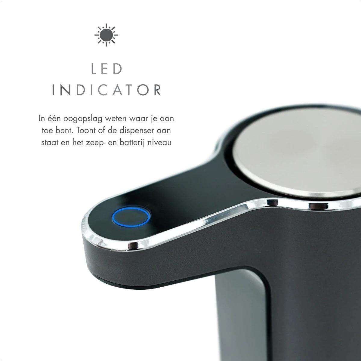 101Products Automatische Zeepdispenser - USB Oplaadbaar - Zeepdispenser Met Sensor - Zeeppompje - Zwart 9 101Products Automatische Zeepdispenser - USB Oplaadbaar - Zeepdispenser Met Sensor - Zeeppompje - Zwart - Afbeelding 7