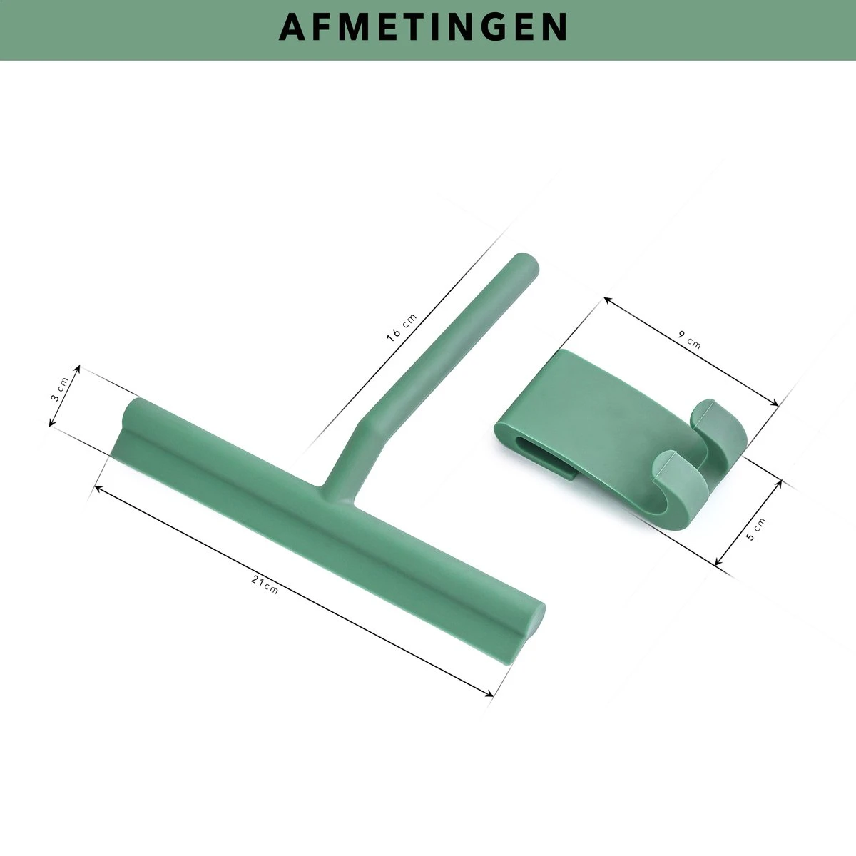 Douchewisser Groen Met Ophangsysteem- Badkamer Accessoires- Raamwisser- Trekker Douche- Silicone- 21cm X 16cm 4 Douchewisser Groen Met Ophangsysteem- Badkamer Accessoires- Raamwisser- Trekker Douche- Silicone- 21cm X 16cm - Afbeelding 2