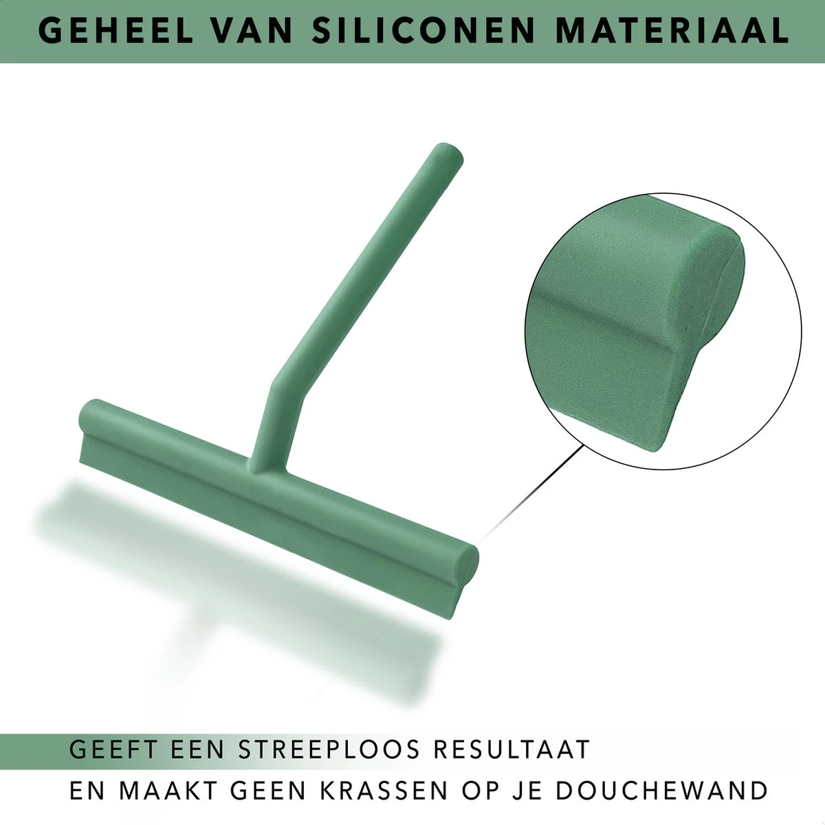 Douchewisser Groen Met Ophangsysteem- Badkamer Accessoires- Raamwisser- Trekker Douche- Silicone- 21cm X 16cm 8 Douchewisser Groen Met Ophangsysteem- Badkamer Accessoires- Raamwisser- Trekker Douche- Silicone- 21cm X 16cm - Afbeelding 6