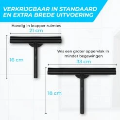 Minismus Douchewisser Met Magneethouder Ophangsysteem Zonder Boren - 21 Cm Breed - Zwart -Badkamer Product Winkel 1200x1200 2190