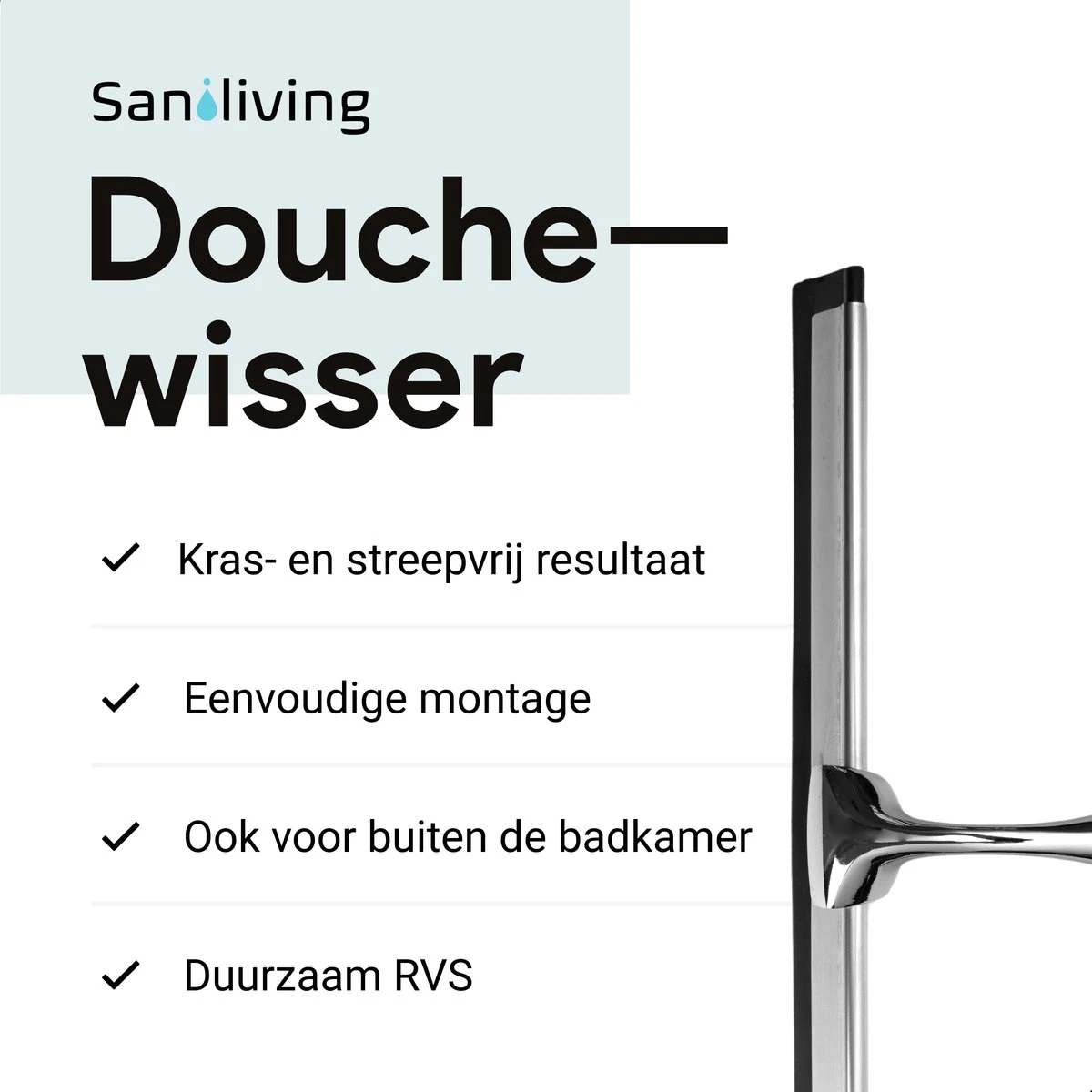 Douchewisser Met Ophanghaak En 2 Extra Strips - Raamwisser Voor Douche - Raamtrekker Chroom 11 Douchewisser Met Ophanghaak En 2 Extra Strips - Raamwisser Voor Douche - Raamtrekker Chroom - Afbeelding 9