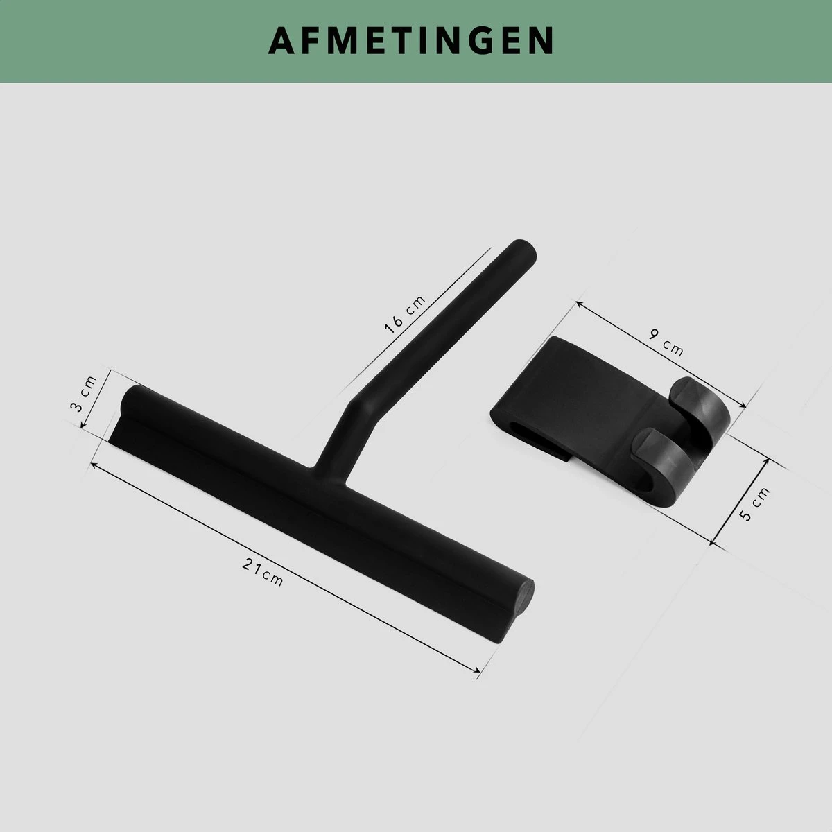 Douchewisser Zwart Met Ophangsysteem- Badkamer Accessoires- Raamwisser- Trekker Douche- Silicone- 21cm X 16cm 4 Douchewisser Zwart Met Ophangsysteem- Badkamer Accessoires- Raamwisser- Trekker Douche- Silicone- 21cm X 16cm - Afbeelding 2