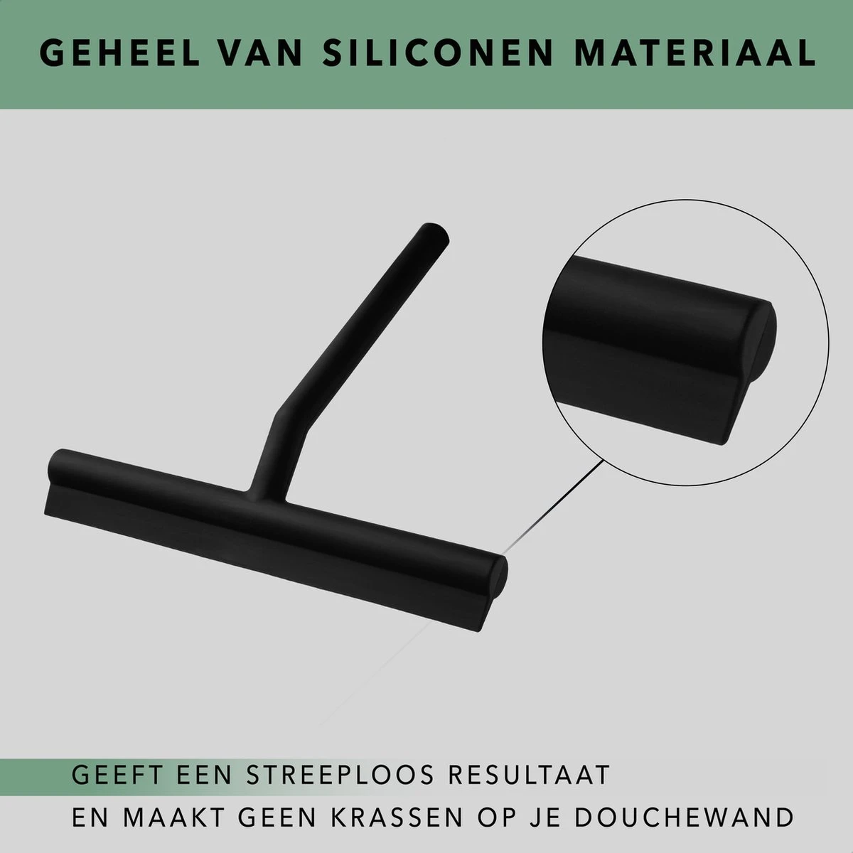 Douchewisser Zwart Met Ophangsysteem- Badkamer Accessoires- Raamwisser- Trekker Douche- Silicone- 21cm X 16cm 7 Douchewisser Zwart Met Ophangsysteem- Badkamer Accessoires- Raamwisser- Trekker Douche- Silicone- 21cm X 16cm - Afbeelding 5