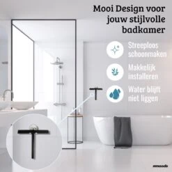 Mmoods Douchewisser Zwart - Douche Trekker Met Zuignap - Vloerwisser Badkamer - Vloertrekker RVS -Badkamer Product Winkel 1200x1200 2225