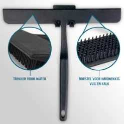 Vannons - Douchewisser Zwart - Douche Trekker Met Zelfklevende Ophanghaak - Met Borstel - Siliconen - Zwart -Badkamer Product Winkel 1200x1200 2234