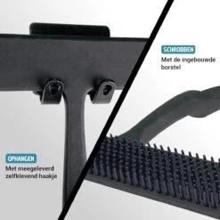 Vannons - Douchewisser Zwart - Douche Trekker Met Zelfklevende Ophanghaak - Met Borstel - Siliconen - Zwart -Badkamer Product Winkel 1200x1200 2235