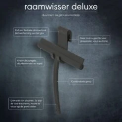 Sealskin Deluxe - Raamwisser Inclusief Flexibele Glashaak - Zwart -Badkamer Product Winkel 1200x1200 2251