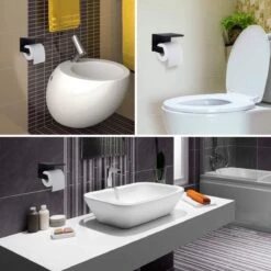 Toiletrolhouder Met Telefoonhouder - Zelfklevend / Boren / Zonder Boren - Incl. Handdoekhaakjes - WC Rolhouder - Zwart 24 Toiletrolhouder Met Telefoonhouder - Zelfklevend / Boren / Zonder Boren - Incl. Handdoekhaakjes - WC Rolhouder - Zwart -Badkamer Product Winkel 1200x1200 265