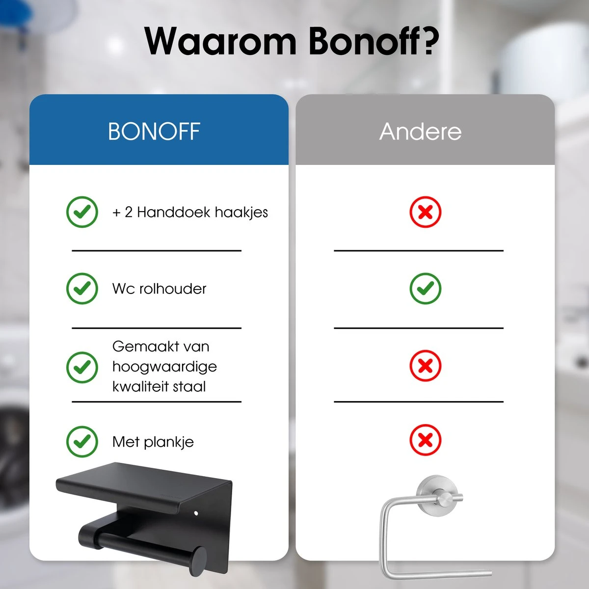 Toiletrolhouder Met Telefoonhouder - Zelfklevend / Boren / Zonder Boren - Incl. Handdoekhaakjes - WC Rolhouder - Zwart 11 Toiletrolhouder Met Telefoonhouder - Zelfklevend / Boren / Zonder Boren - Incl. Handdoekhaakjes - WC Rolhouder - Zwart - Afbeelding 9