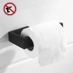 DesignX 3M™ Toiletrolhouder Zonder Boren Zwart Zelfklevend - WC Rolhouder - Matte - Papier - Houder - Incl. 3M Plakstrip -Badkamer Product Winkel 1200x1200 294