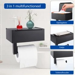 STARMAN WC Rolhouder - Toiletrolhouder Zwart - Badkamer Accessoires - WC Papier Houder 11 STARMAN WC Rolhouder - Toiletrolhouder Zwart - Badkamer Accessoires - WC Papier Houder -Badkamer Product Winkel 1200x1200 315