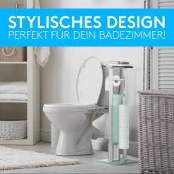 EDELHAND© Toiletpapierhouder Staand Als Toiletset [met GRATIS Toiletborstel] - Roestvrijstalen Toiletpapierhouder Staand Met Toiletborstel En Toiletpapieropslag - Toiletset Met Dienblad -Badkamer Product Winkel 1200x1200 35