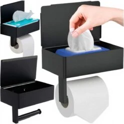 Toiletrolhouder - Plankje & Bakje - Planchet Opbergruimte - WC Rolhouder - Zelfklevend Of Borend - RVS - Waterbestendig - Rheme