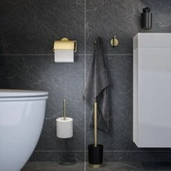 Tiger Tune - Toiletrolhouder Met Klep - Messing Geborsteld / Zwart -Badkamer Product Winkel 1200x1200 365