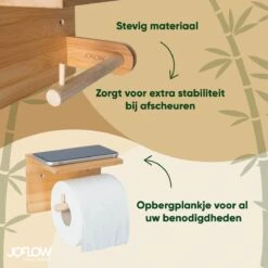 JoFlow® Toiletrolhouder Met Plankje | Wc Rolhouder Staand | Bamboe Badkamer Accessoires | Montage Met Schroeven En/of 3M Plakstrips 14 JoFlow® Toiletrolhouder Met Plankje | Wc Rolhouder Staand | Bamboe Badkamer Accessoires | Montage Met Schroeven En/of 3M Plakstrips -Badkamer Product Winkel 1200x1200 380