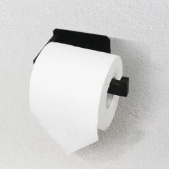 Merkloos Novalits - RVS Toiletrolhouder Zonder Boren - WC Rolhouder Zelfklevend - Inclusief RVS Handdoekhaakje - Zwart -Badkamer Product Winkel 1200x1200 392