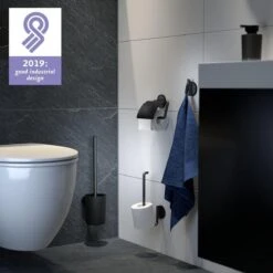 Tiger Tune - Toiletrolhouder Met Klep - Zwart Metaal Geborsteld / Zwart -Badkamer Product Winkel 1200x1200 415