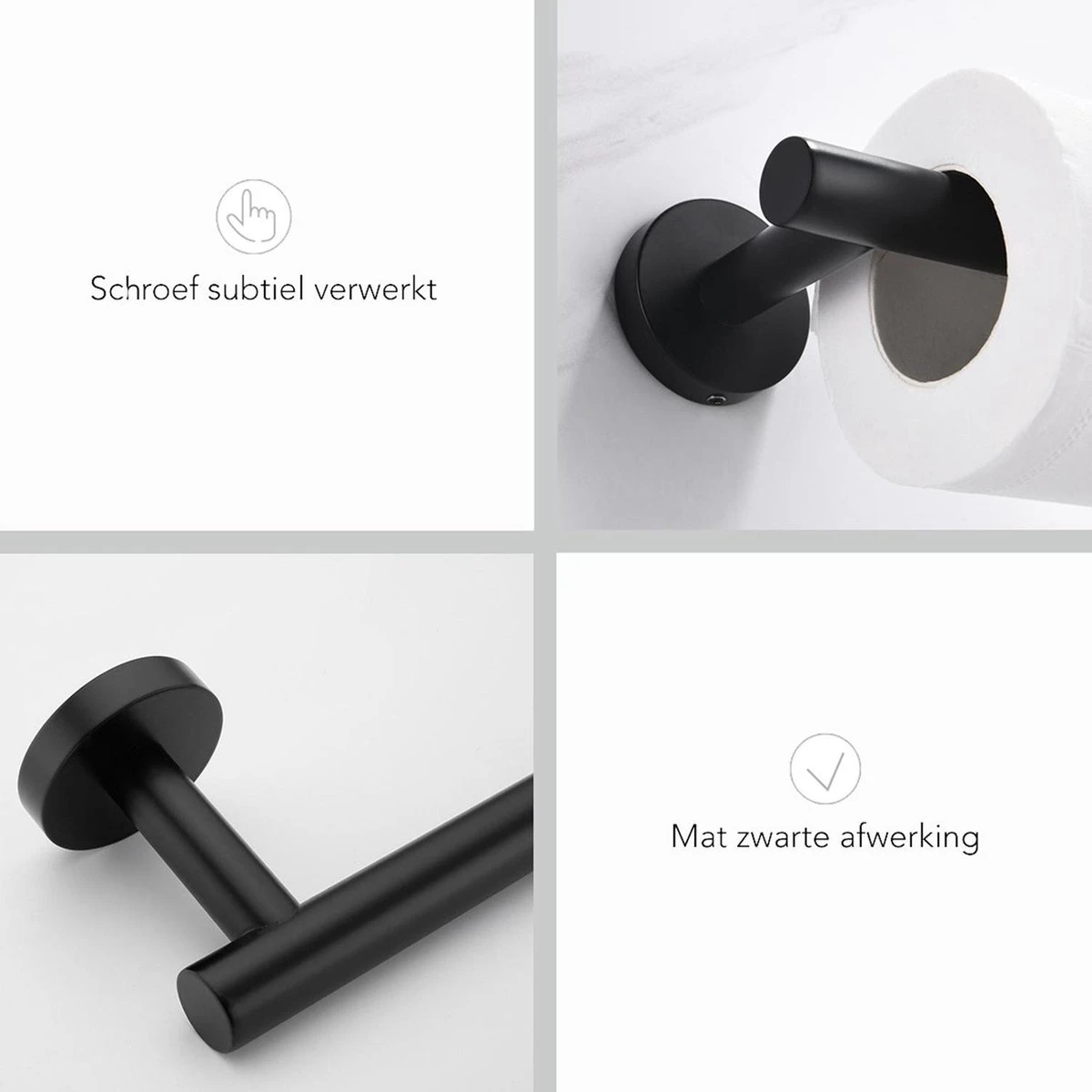 Merkloos Toiletrolhouder Zwart - Wc Rolhouder - Zwart - Toilet Rolhouder - Badkamer Accessoires - Toiletrolhouders 6 Merkloos Toiletrolhouder Zwart - Wc Rolhouder - Zwart - Toilet Rolhouder - Badkamer Accessoires - Toiletrolhouders - Afbeelding 4