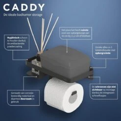 Tiger Caddy - Toiletrolhouder Met Planchet 24 Cm - Zwart -Badkamer Product Winkel 1200x1200 426