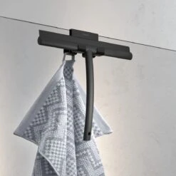 Tiger Caddy - Handdoekhaak Voor Douchecabine - Glaspaneel Dikte 6-8 Mm - 3,5 X 7 X 5 Cm - Dubbel - Zwart -Badkamer Product Winkel 1200x1200 480