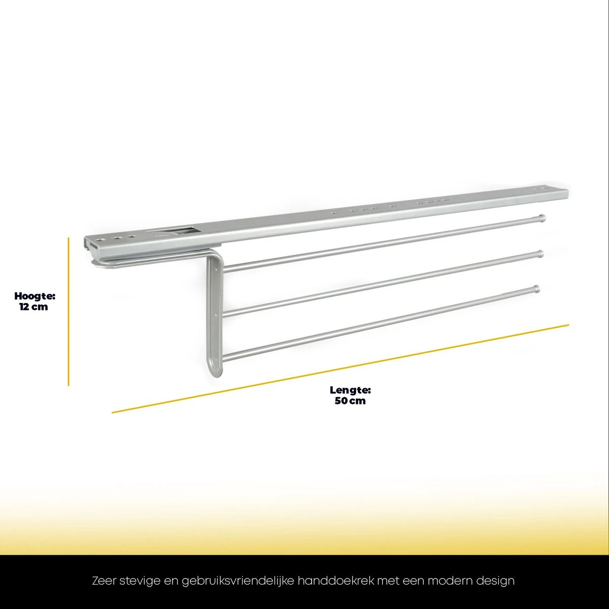 Eleganca Handdoekrek – Handdoekhouder – Handoekstang – Ideaal Voor In Keukenkastjes – Uittrekbaar – 39cm Tot 50cm – 3 Armen – Handdoekrek Badkamer – Inclusief Bevestigingsmateriaal – Handdoekhouder Keuken – Zilver 4 Eleganca Handdoekrek – Handdoekhouder – Handoekstang – Ideaal Voor In Keukenkastjes – Uittrekbaar – 39cm Tot 50cm – 3 Armen – Handdoekrek Badkamer – Inclusief Bevestigingsmateriaal – Handdoekhouder Keuken – Zilver - Afbeelding 2