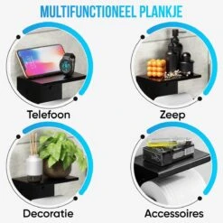 Strex WC Rolhouder Met Plankje - Zwart - Zelfklevend / Boren / Zonder Boren - Toiletrolhouder - WC Papier Houder 16 Strex WC Rolhouder Met Plankje - Zwart - Zelfklevend / Boren / Zonder Boren - Toiletrolhouder - WC Papier Houder -Badkamer Product Winkel 1200x1200 5