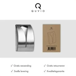 QUVIO Handdoek Houder RVS - Handdoek Of Theedoek Klem Met Plakstrip Voor In Keuken, Badkamer, Toilet Of Bijkeuken - Strak Design En Geen Schroeven Nodig - Staal - Klem - Theedoek -Badkamer Product Winkel 1200x1200 547