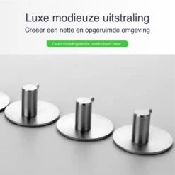 4x Handdoekhaakjes (Zelfklevend) Van RVS Zilver – Zelfklevende Haakjes – Wandhaak – Handdoekhouder – Ophanghaken Voor Keuken Of Badkamer (Accessoires) -Badkamer Product Winkel 1200x1200 554