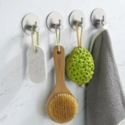 4x Handdoekhaakjes (Zelfklevend) Van RVS Zilver – Zelfklevende Haakjes – Wandhaak – Handdoekhouder – Ophanghaken Voor Keuken Of Badkamer (Accessoires) -Badkamer Product Winkel 1200x1200 555