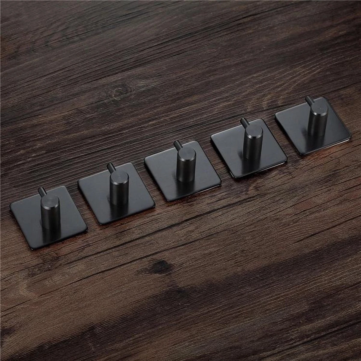 Plakhaakjes - Handdoekhaakjes - Ophanghaak - Wandhaak - Vaatdoekhouder - Zelfklevend - RVS - Zwart 6 Plakhaakjes - Handdoekhaakjes - Ophanghaak - Wandhaak - Vaatdoekhouder - Zelfklevend - RVS - Zwart - Afbeelding 4