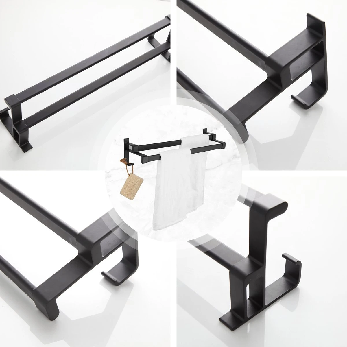 Handdoekrek Dubbele Stang Zonder Boren - Handdoekrek Badkamer - Handdoekhouder - Handdoekstang - Zelfklevend - 60CM - Gratis Handdoek 12 Handdoekrek Dubbele Stang Zonder Boren - Handdoekrek Badkamer - Handdoekhouder - Handdoekstang - Zelfklevend - 60CM - Gratis Handdoek - Afbeelding 10