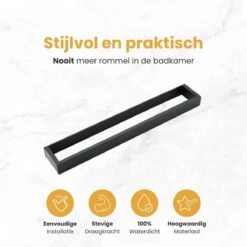 Home4u® - Handdoekrek Badkamer - Handdoekstang - Handdoekenrek Badkamer - 40CM - Zelfklevend -Badkamer Product Winkel 1200x1200 585