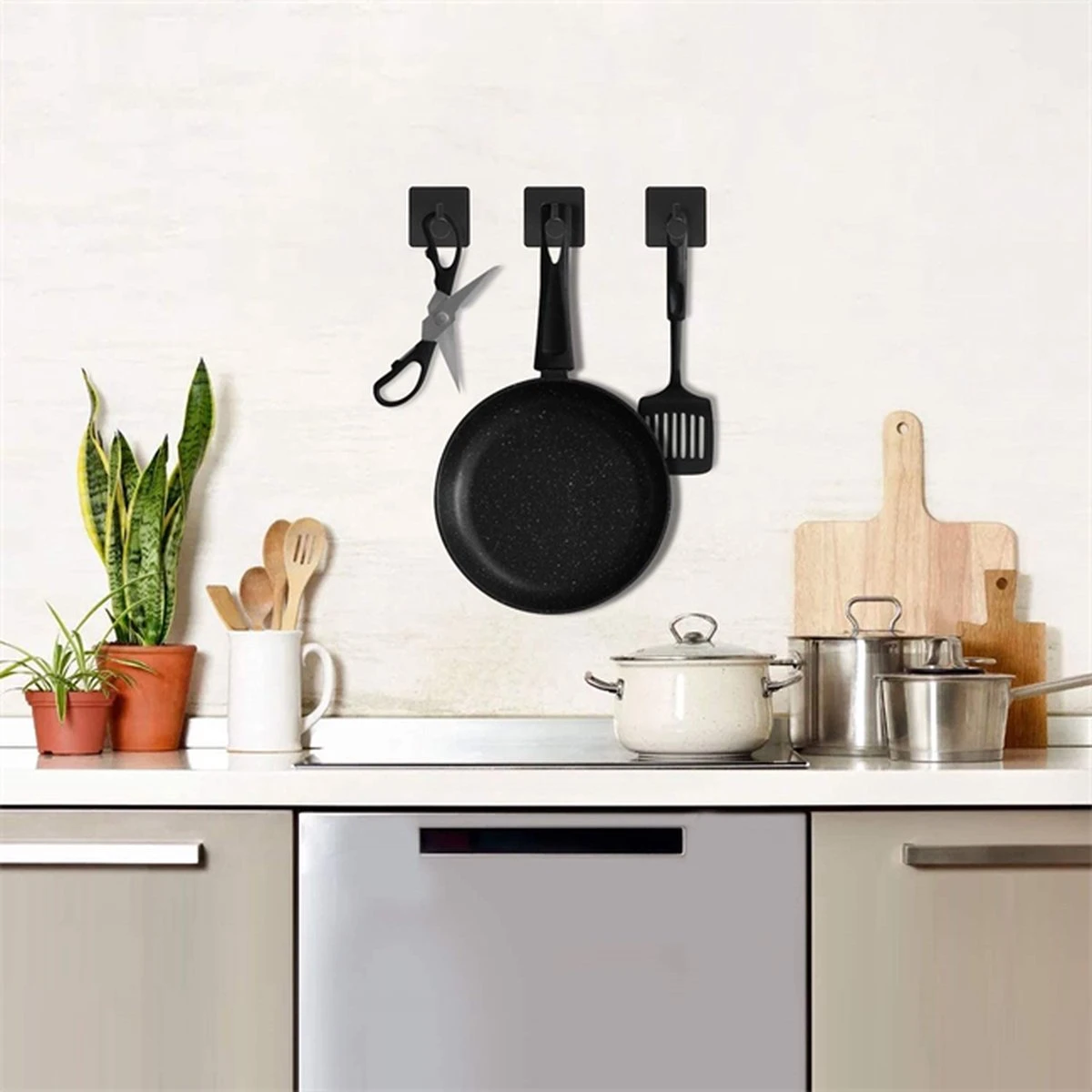 Merkloos Roestvrijstalen Handdoekhaakjes | 3M™ Zelfklevend | 4 Stuks | Mat Zwart | Wandhaak | Ophanghaken | Plakhaakjes | Haakjes | Badkamer | Keuken | RVS 6 Merkloos Roestvrijstalen Handdoekhaakjes | 3M™ Zelfklevend | 4 Stuks | Mat Zwart | Wandhaak | Ophanghaken | Plakhaakjes | Haakjes | Badkamer | Keuken | RVS - Afbeelding 4