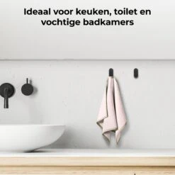 Handdoekhaakjes Zwart - Boren - 2x Wandhaakjes - Handdoekhouder Badkamer -Badkamer Product Winkel 1200x1200 687