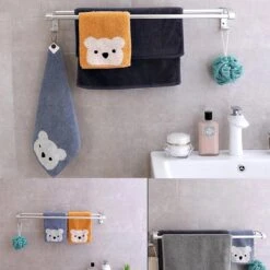 Merkloos Decopatent® Dubbele Handdoekrek - Handdoekhouder 2 Haken - Badkamer - Keuken - Zonder Boren - Handdoekenstang - Handdoekenrek -Badkamer Product Winkel 1200x1200 696