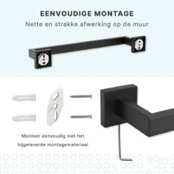 Handdoekrek - RVS - Badkameraccessoires - Keukenaccessoires - Mat Zwart - 40 Cm -Badkamer Product Winkel 1200x1200 703