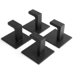 Stål Handdoekhaakjes Zelfklevend Zwart - Vierkant - 4 Stuks -Badkamer Product Winkel 1200x1200 733