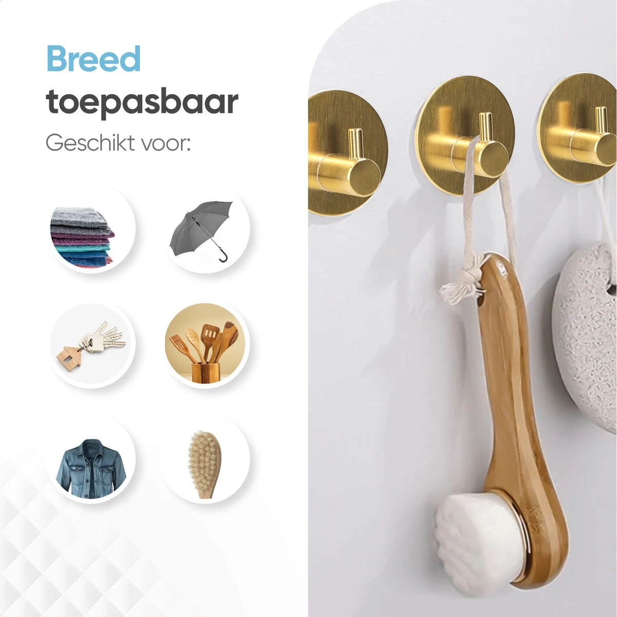 Trendfield Handdoekhaakjes Zelfklevend Goud - 2 Ronde Gouden Handdoek Haakjes - Handdoekhaak - Goud 11 Trendfield Handdoekhaakjes Zelfklevend Goud - 2 Ronde Gouden Handdoek Haakjes - Handdoekhaak - Goud - Afbeelding 9